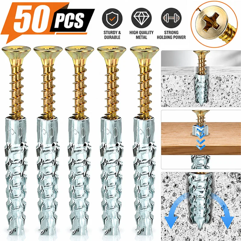 Woodworking Youtube - 50/10sets Metal Serrated Expansion Tube Self