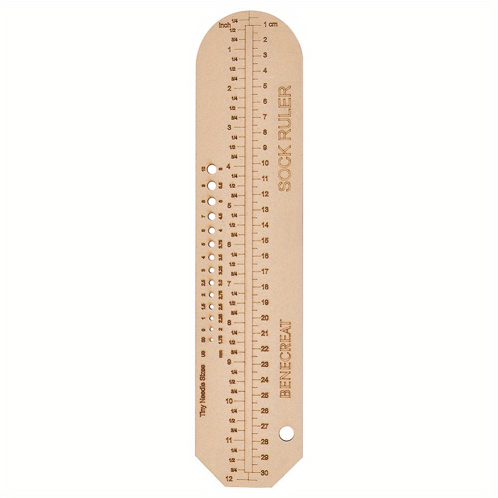 Woodworking Hobbies - Flat 2D Wooden Sock Knitting Ruler