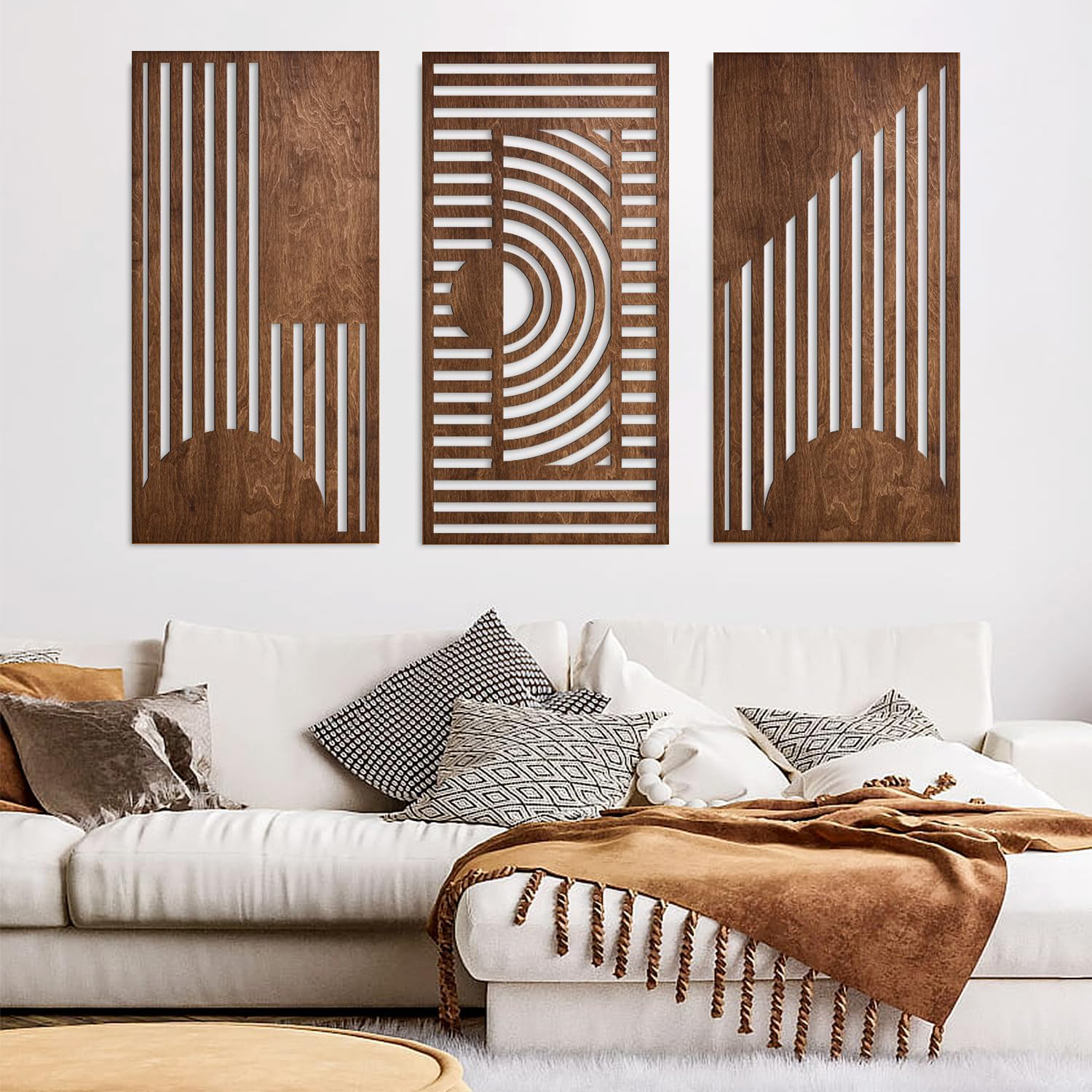 Woodworking Hobbies - 3 Pcs Geometric Wood Wall Art