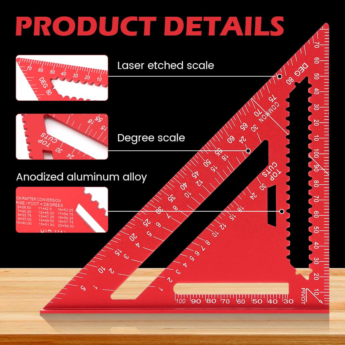 Aluminum Alloy Speed Square Hi – Woodworking Cutting Tools Bewertung und Preis
